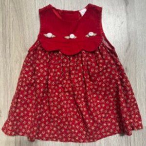 VINTAGE  embroidered applique flower dress size 3T